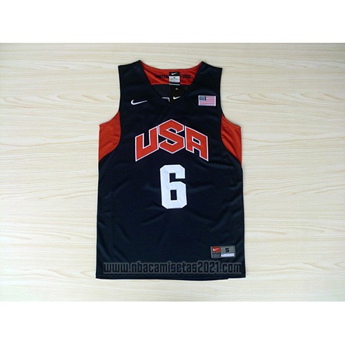Camiseta USA 2012 Lebron James #6 Negro